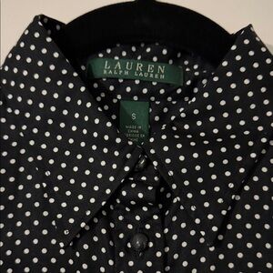Ralph Lauren Black and White Polka Dot Shirt